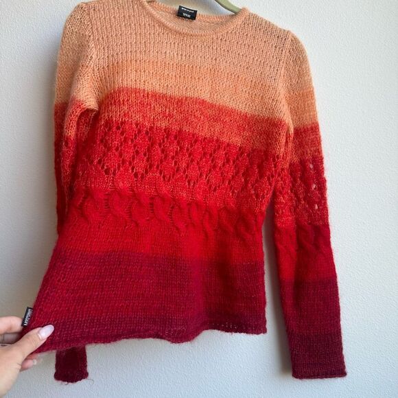 Moschino Monhair Ombre Long Sleeve Knit Fuzzy Sweater Size XS? Y2K Sustainable - Picture 2 of 7
